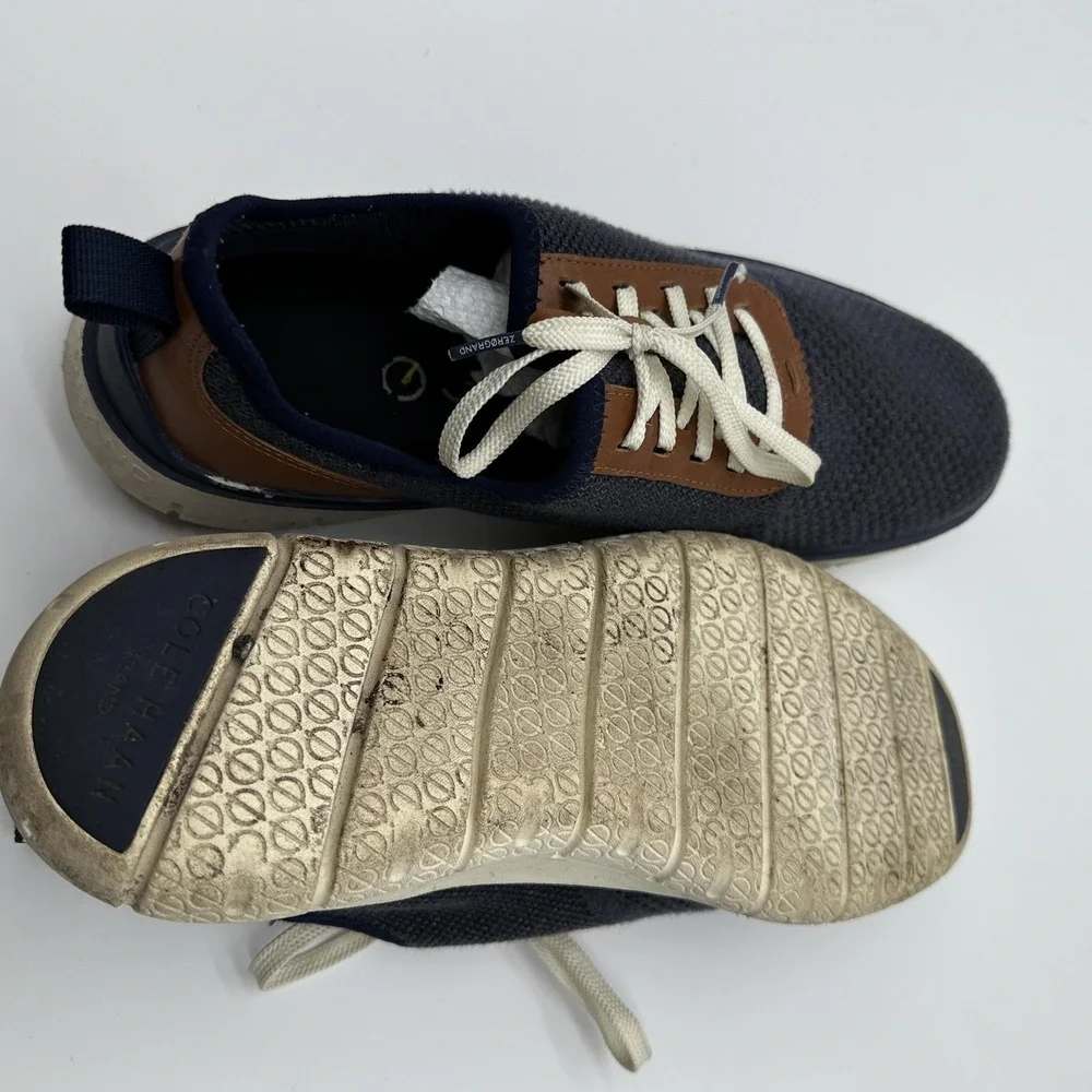Cole Haan Zerogrand Shoes Mens 10 Blue Knit Lace Up Casual Sneakers Lightweight